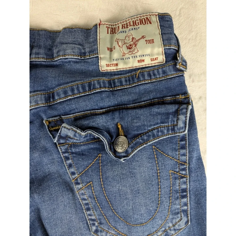 True Religion‎ Ricky Relaxed Straight Leg Jeans Distressed Denim Mens Size 33